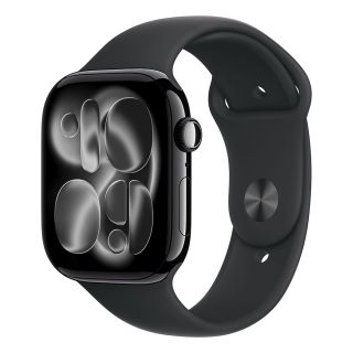 Apple Watch S11 GPS 46mm Jet Black Aluminium Case with Black Sport Band - S/M