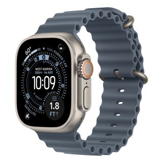 Apple Watch Ultra 3 Cellular 49mm Natural Titanium Case with Anchor Blue Ocean Band