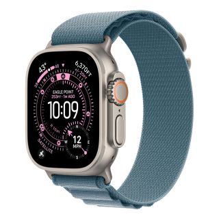 Apple Watch Ultra 3 Cellular 49mm Natural Titanium Case with Light Blue Alpine Loop - Medium