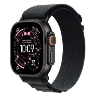 Apple Watch Ultra 3 Cellular 49mm Black Titanium Case with Black Alpine Loop - Large