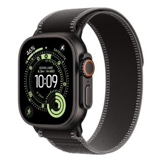 Apple Watch Ultra 3 Cellular 49mm Black Titanium Case with Black/Charcoal Trail Loop - M/L