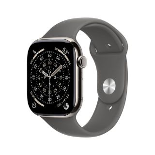 Apple Watch S11 Cellular 42mm Natural Titanium Case with Stone Grey Sport Band - M/L