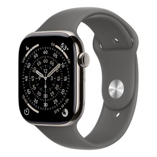 Apple Watch S11 Cellular 46mm Natural Titanium Case with Stone Grey Sport Band - M/L