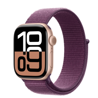 Apple Watch S10 GPS 42mm Rose Gold Alu Case with Plum Sport Loop