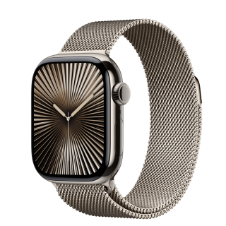 Apple Watch S10 Cellular 42mm Natural Titanium Case with Natural Milanese Loop