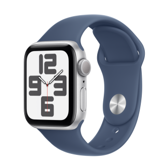 Apple Watch SE2 v3 GPS 40mm Silver Alu Case with Denim Sport Band - S/M