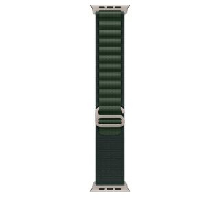 Apple Watch 49mm Loop: Dark Green Alpine Loop - Medium - Natural Titanium Finish
