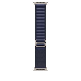 Apple Watch 49mm Loop: Navy Alpine Loop - Large - Natural Titanium Finish