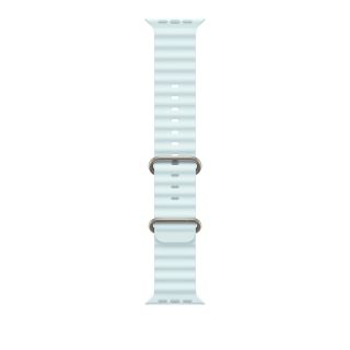 Apple Watch 49mm Band: Ice Blue Ocean Band - Natural Titanium Finish