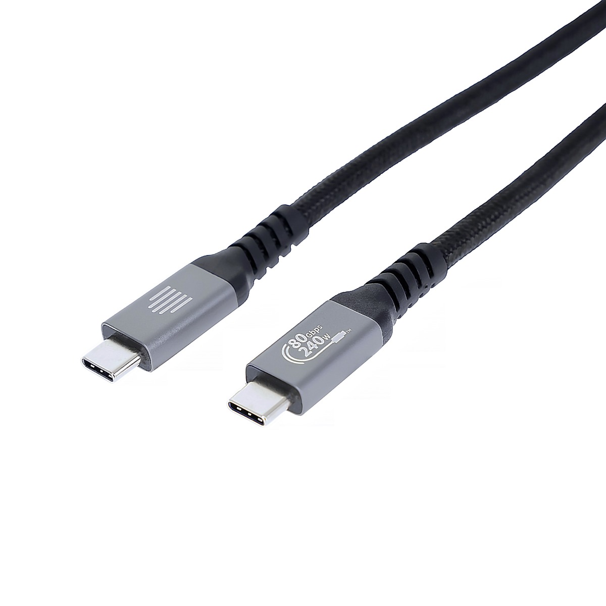 Dviced USB4 Braided Cable, 80 Gbps, 240 W, (Thunderbolt compatible), 1m - black
