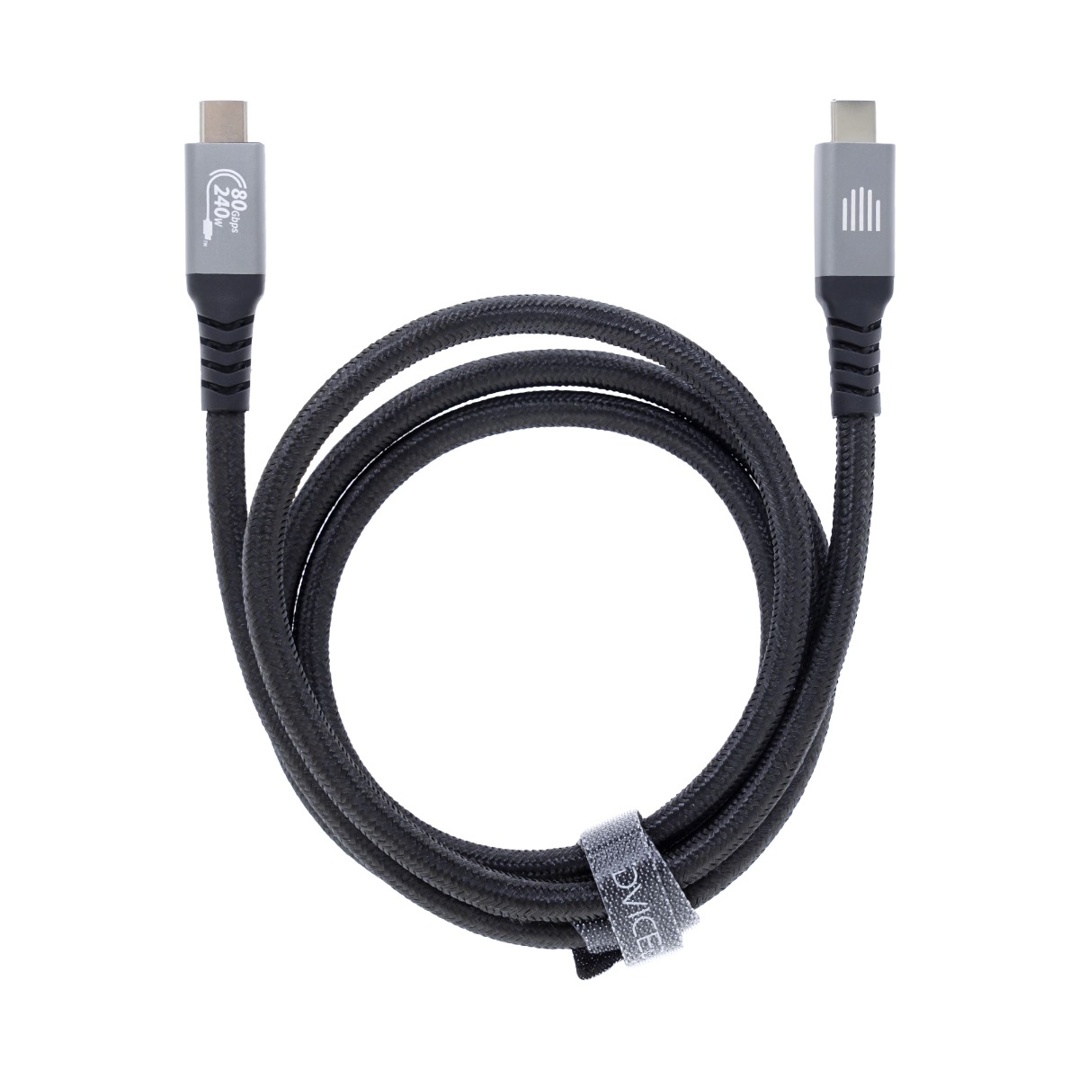 Dviced USB4 Braided Cable, 80 Gbps, 240 W, (Thunderbolt compatible), 1m - black