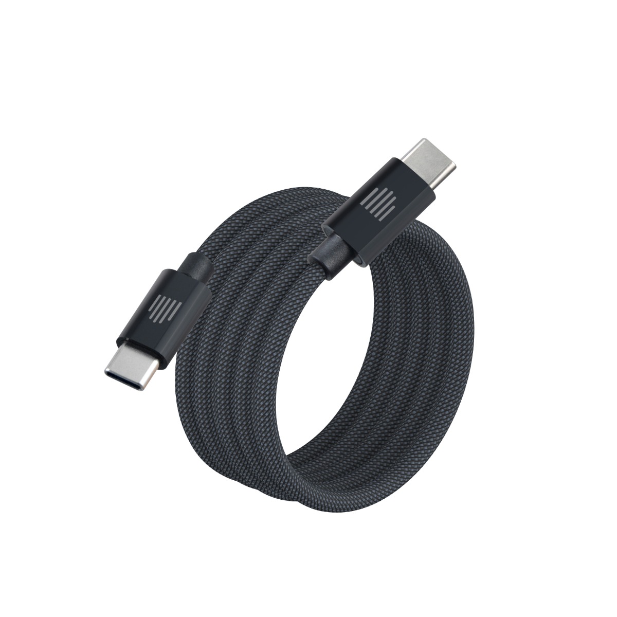 Dviced Magnetic Braided Cable USB-C to USB-C, 1,25m - dark grey