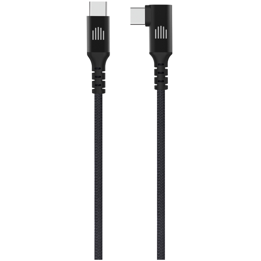 Dviced Angled Braided cable USB-C to USB-C, 1,25m - black