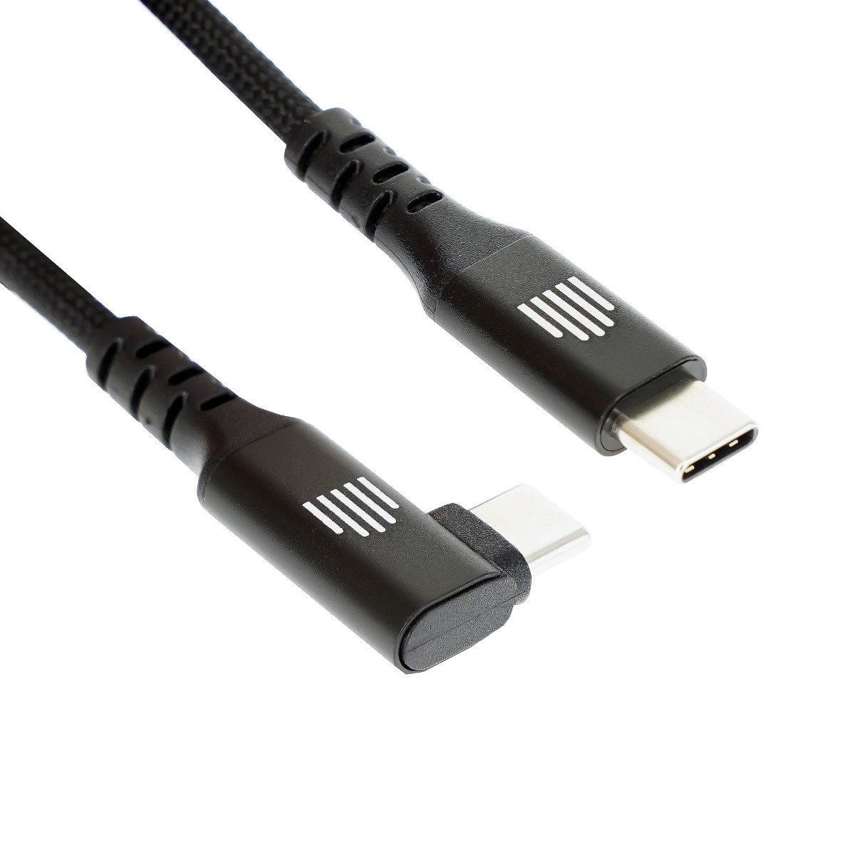 Dviced Angled Braided cable USB-C to USB-C, 1,25m - black