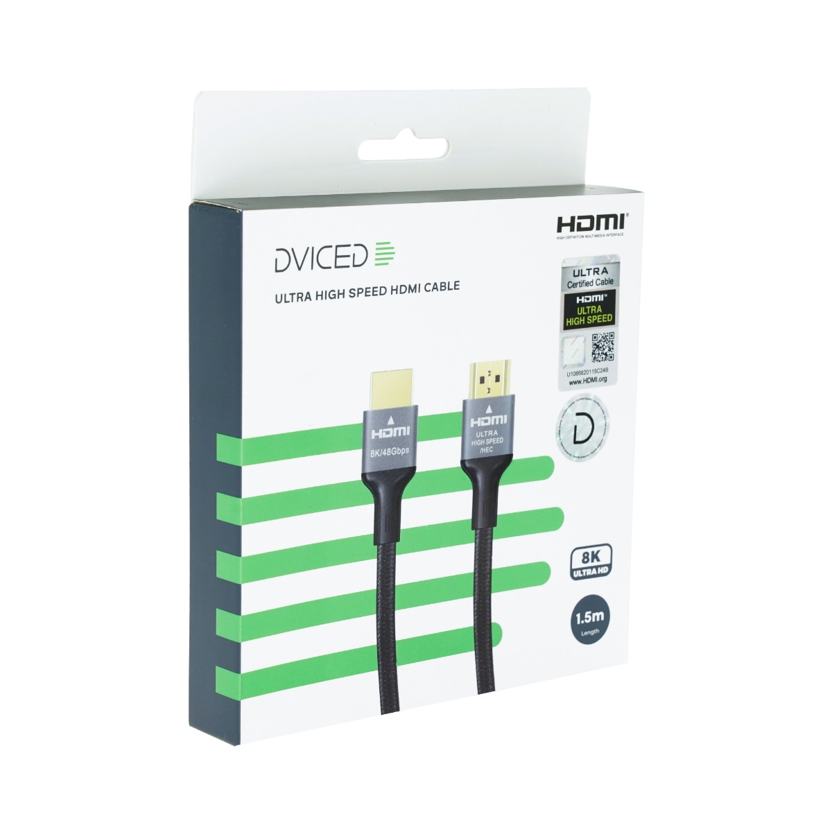 Dviced HDMI cable Braided 1,5m