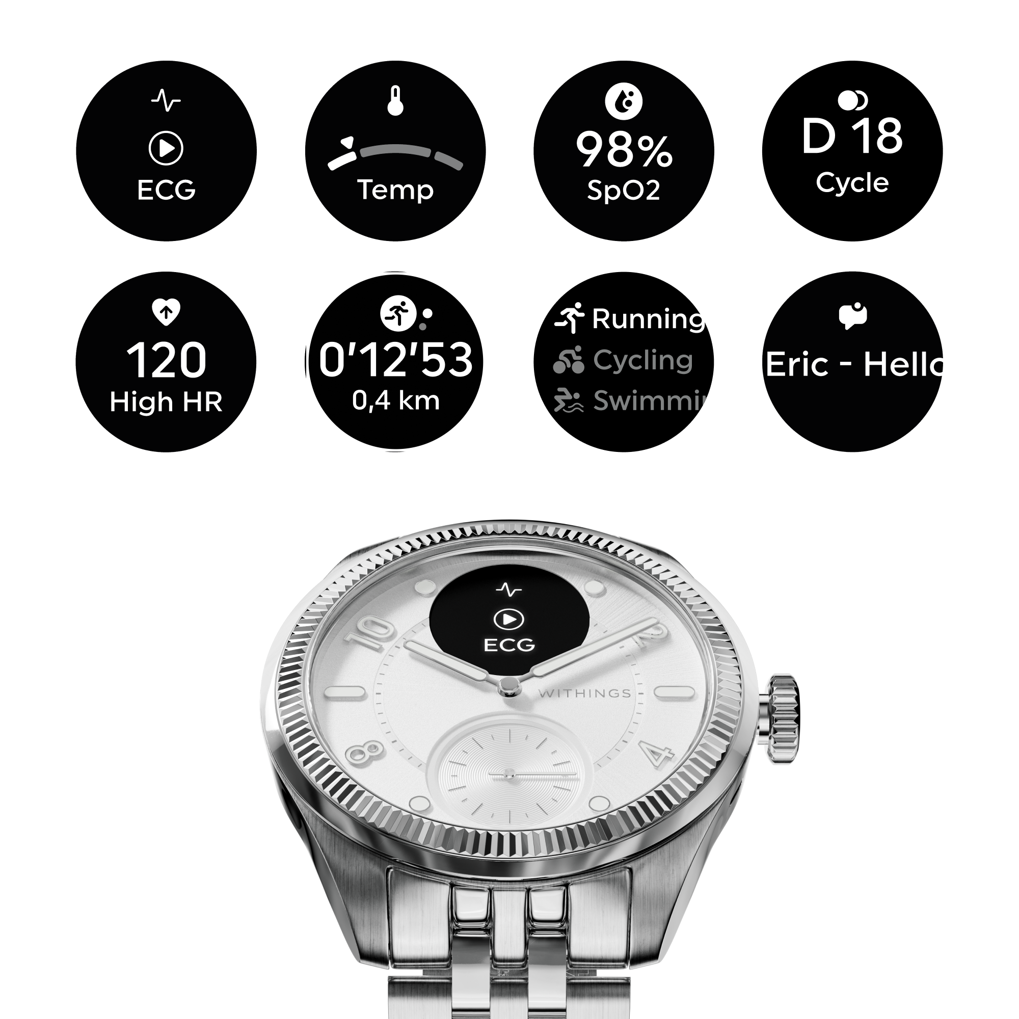 Withings ScanWatch Nova Brilliant 39mm - Titanium Silver