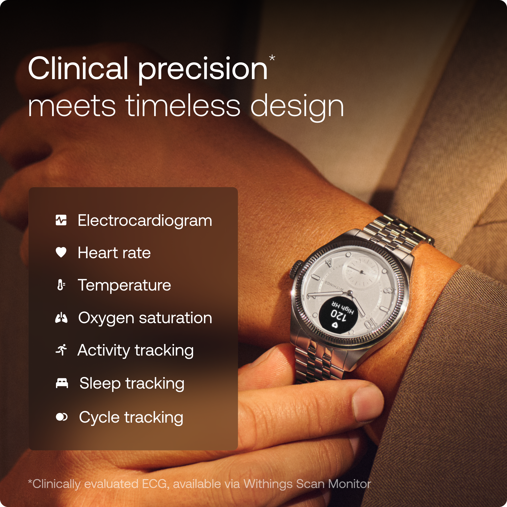 Withings ScanWatch Nova Brilliant 39mm - Titanium Silver