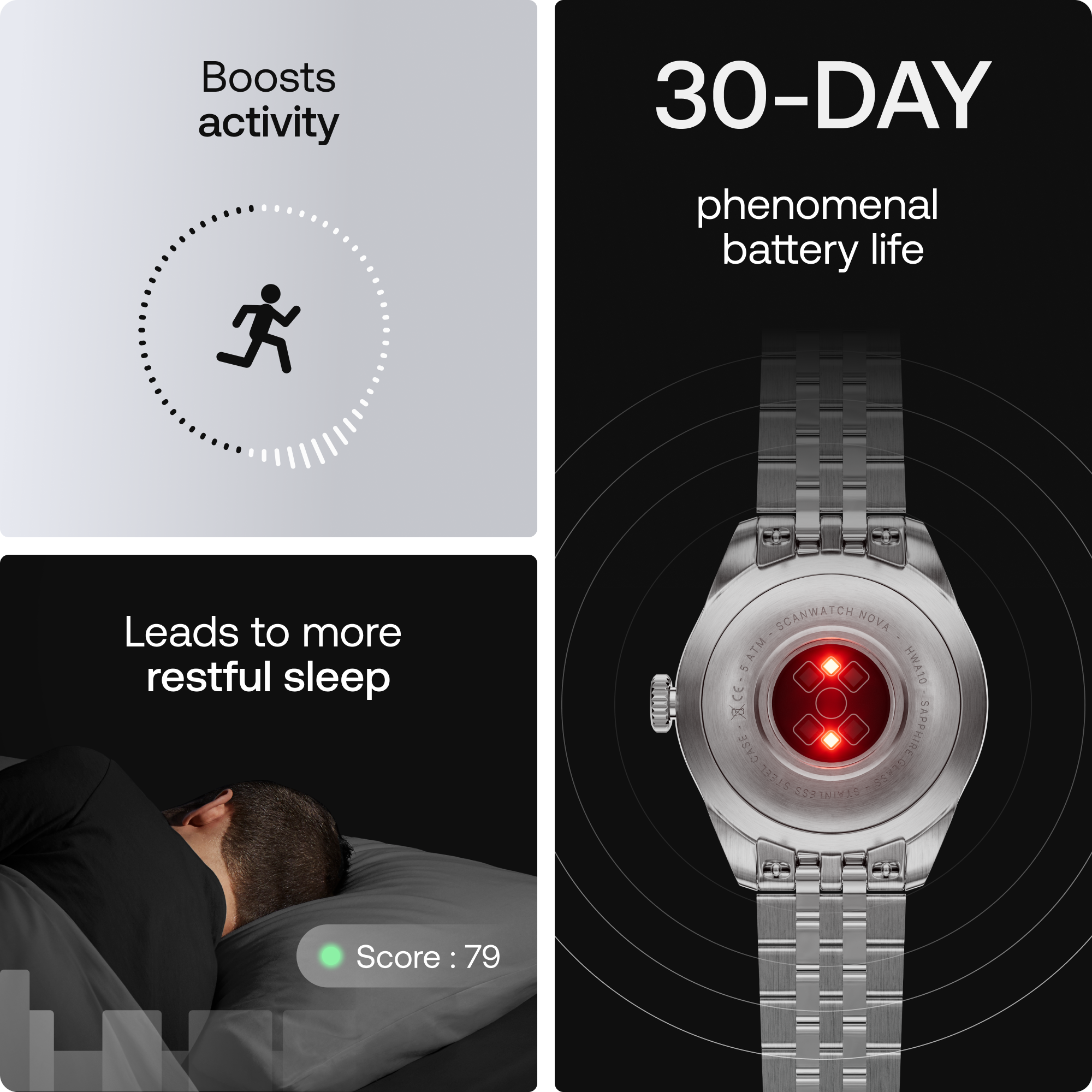 Withings ScanWatch Nova Brilliant 39mm - Titanium Silver