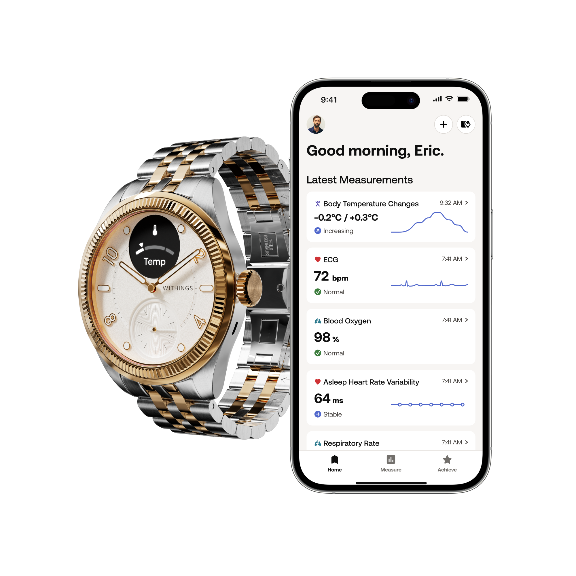 Withings ScanWatch Nova Brilliant 39mm - Gold