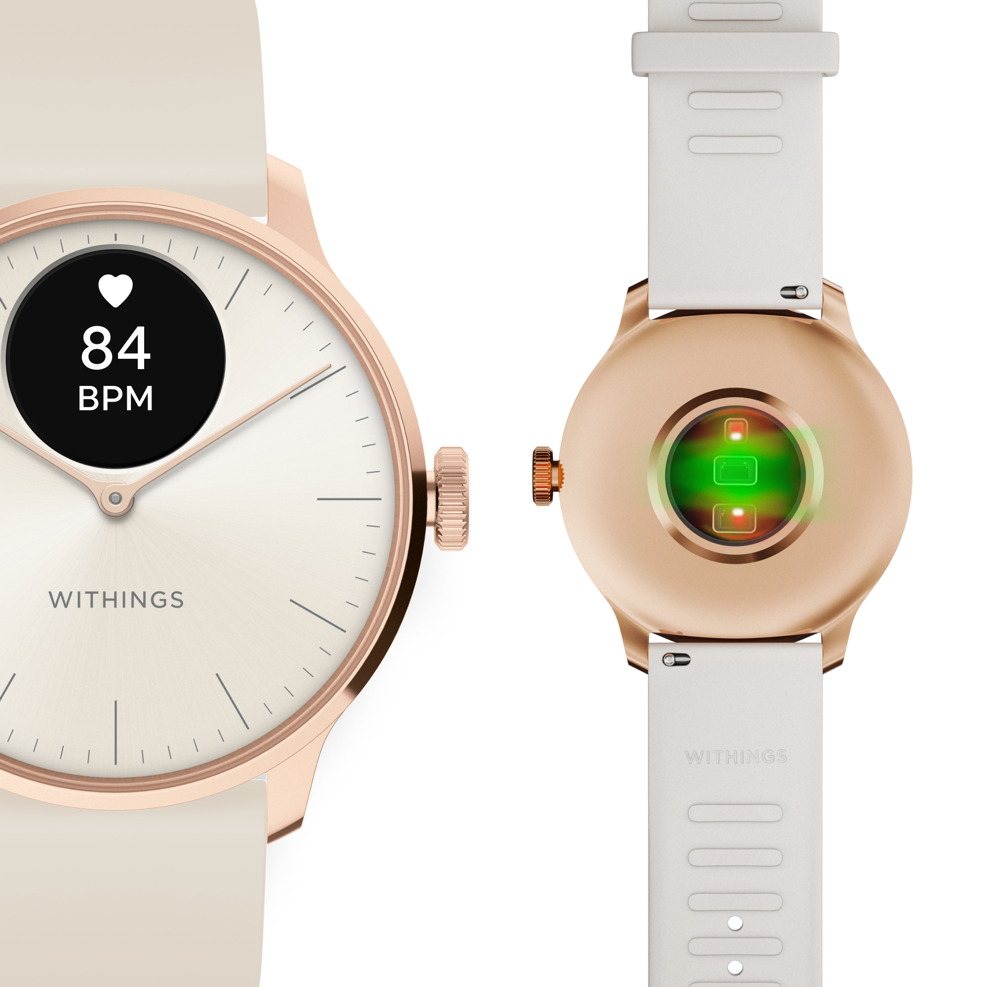 Withings Scanwatch Light / 37mm  (Activity, Sleep Tracker / Stainless steel, fkm wristband, sapphire glass) - Send