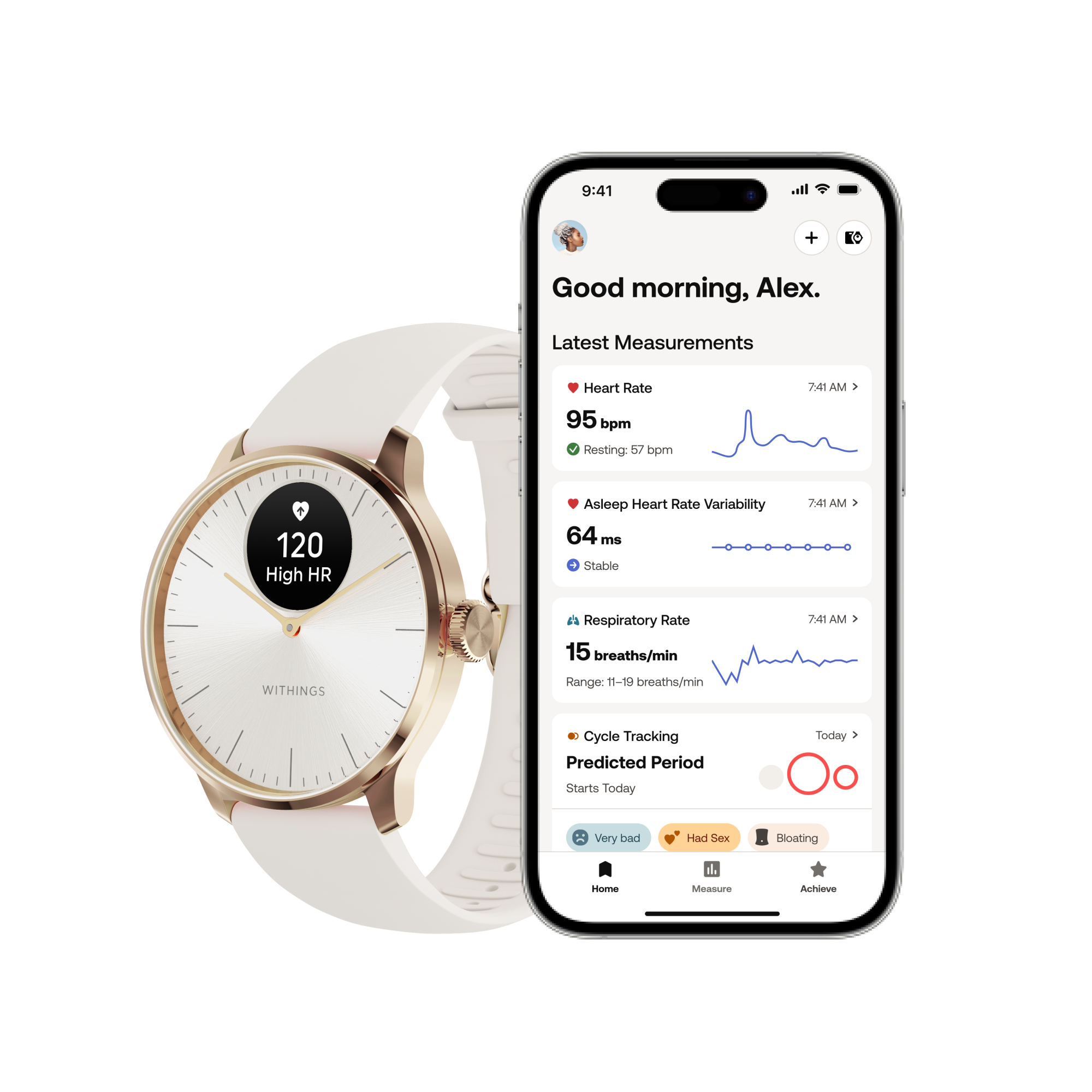 Withings Scanwatch Light / 37mm  (Activity, Sleep Tracker / Stainless steel, fkm wristband, sapphire glass) - Send