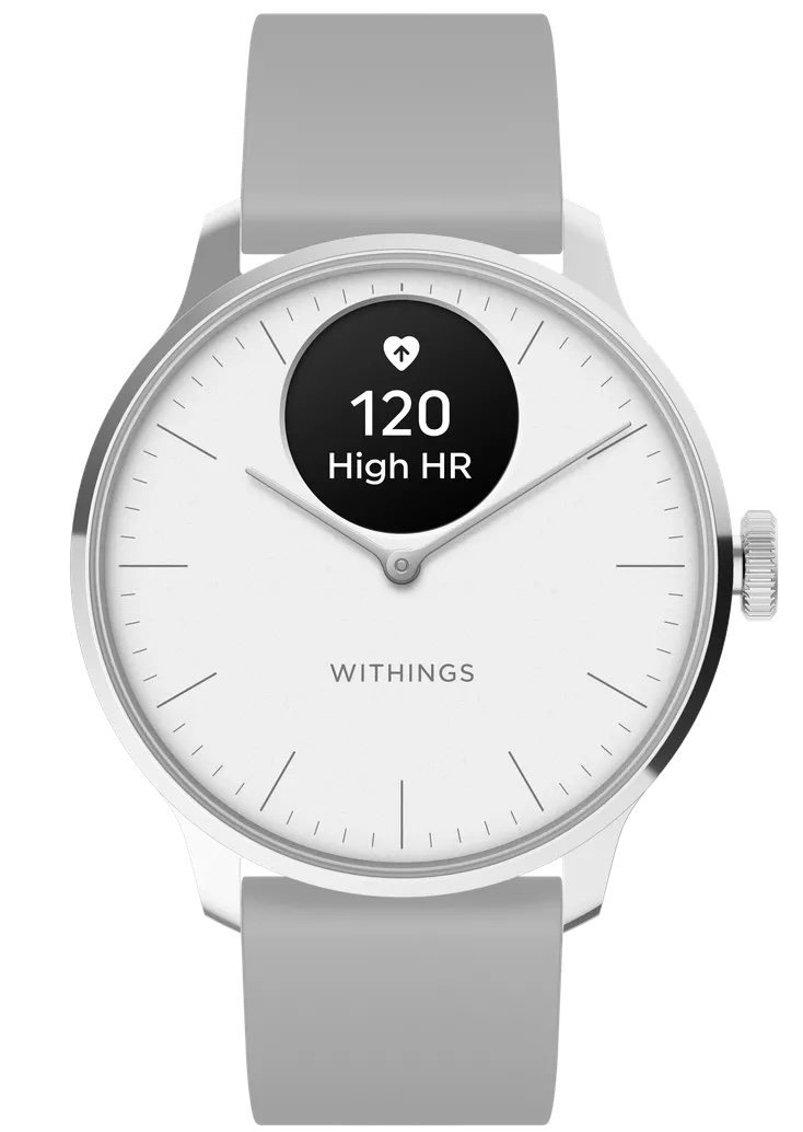 Withings Scanwatch Light / 37mm (Activity, Sleep Tracker / Stainless steel, fkm wristband, sapphire glass) - White