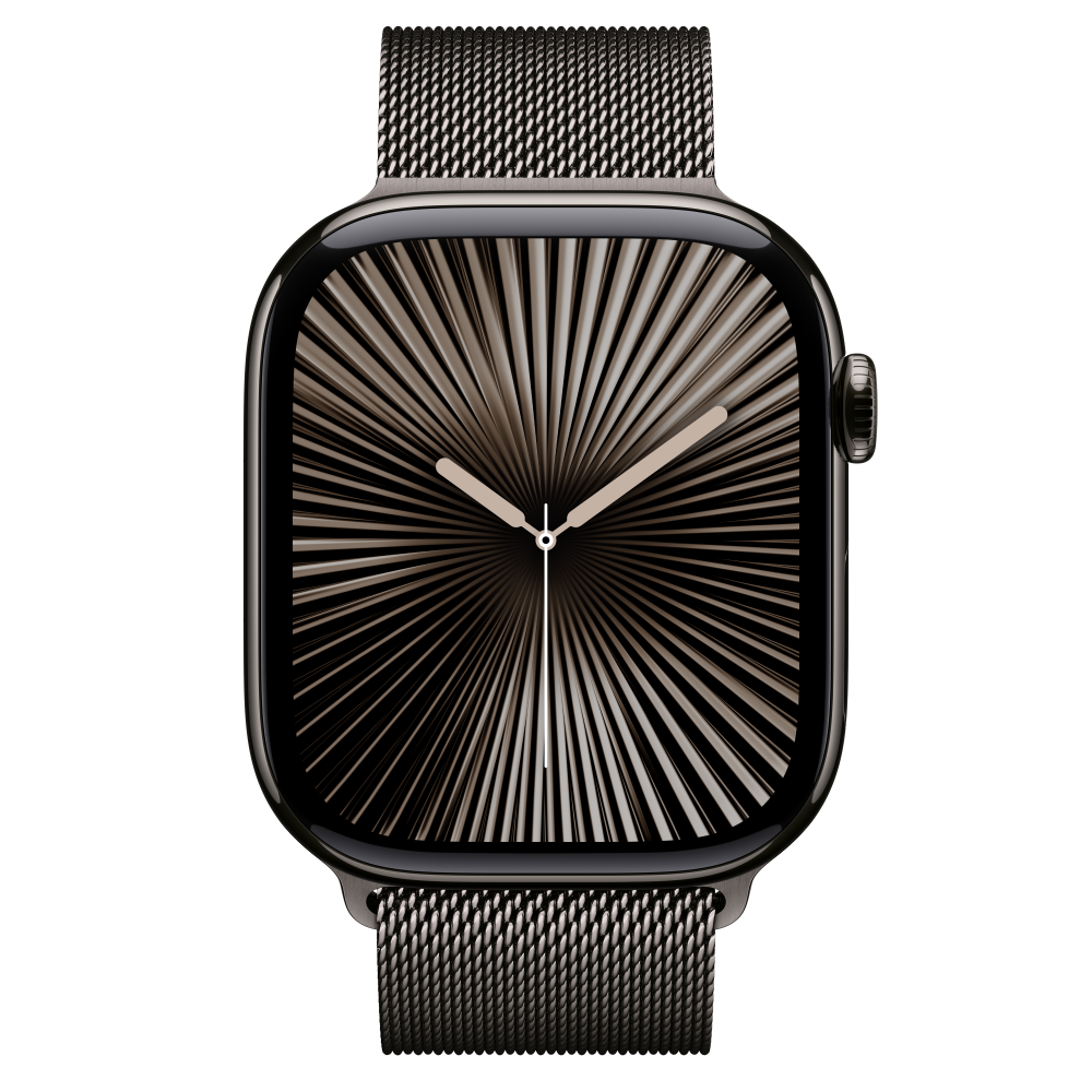 Apple Watch S10 Cellular 46mm Slate Titanium Case with Slate Milanese Loop - S/M