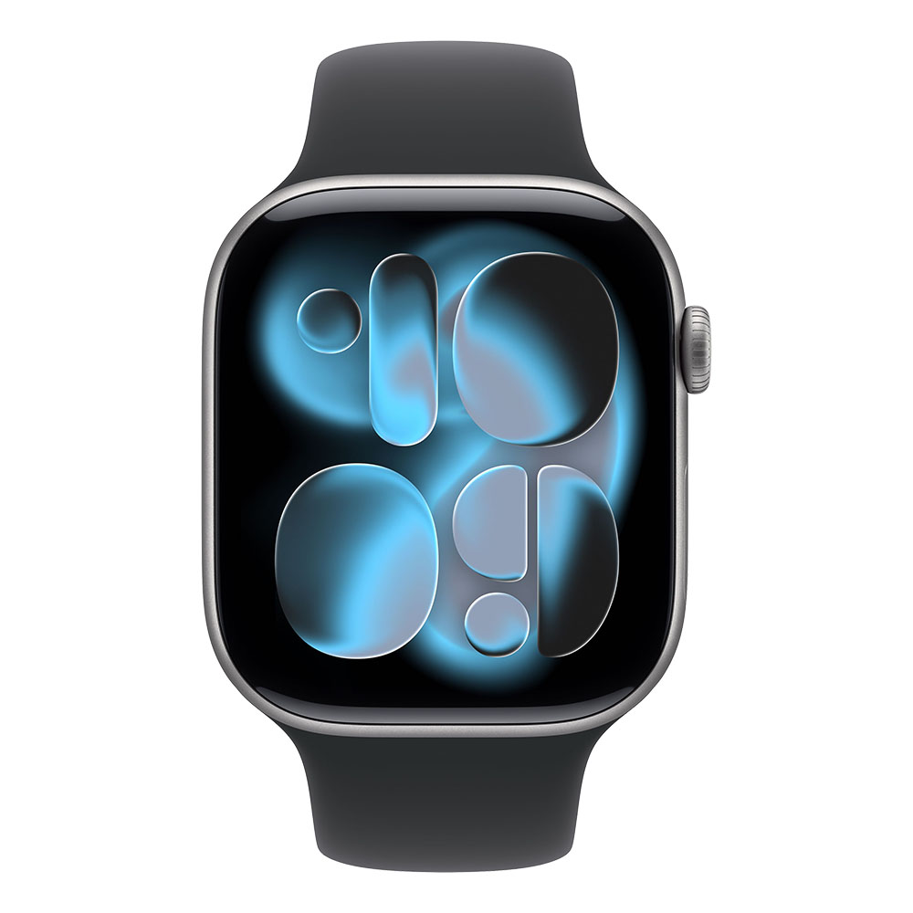 Apple Watch S11 GPS 46mm Space Grey Aluminium Case with Black Sport Band - S/M