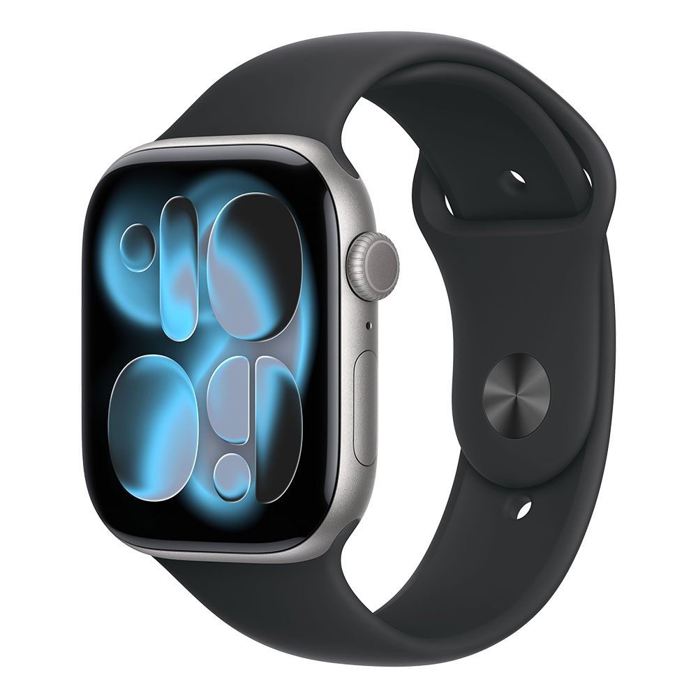 Apple Watch S11 GPS 46mm Space Grey Aluminium Case with Black Sport Band - M/L