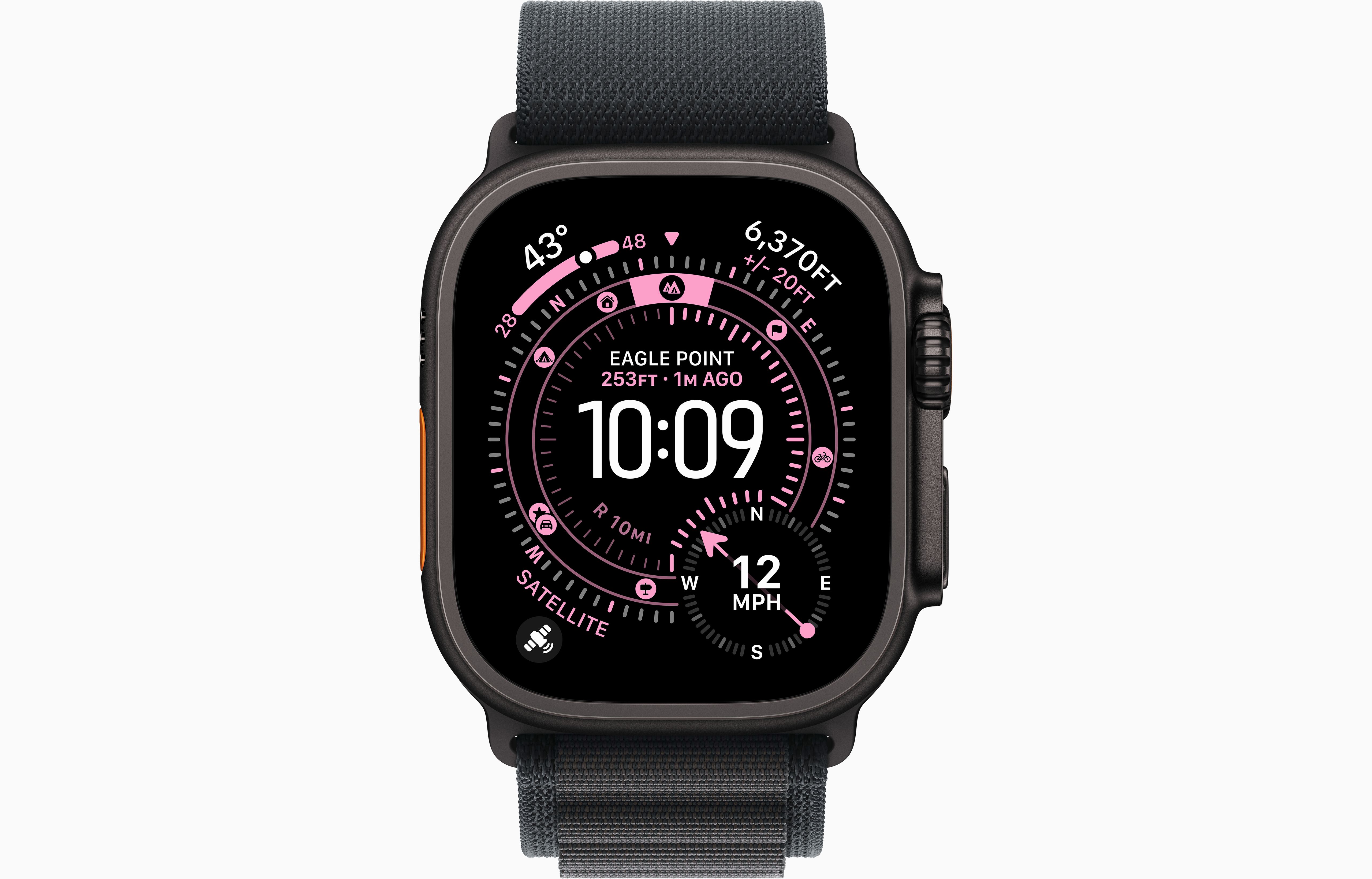 Apple Watch Ultra 3 Cellular 49mm Black Titanium Case with Black Alpine Loop - Large