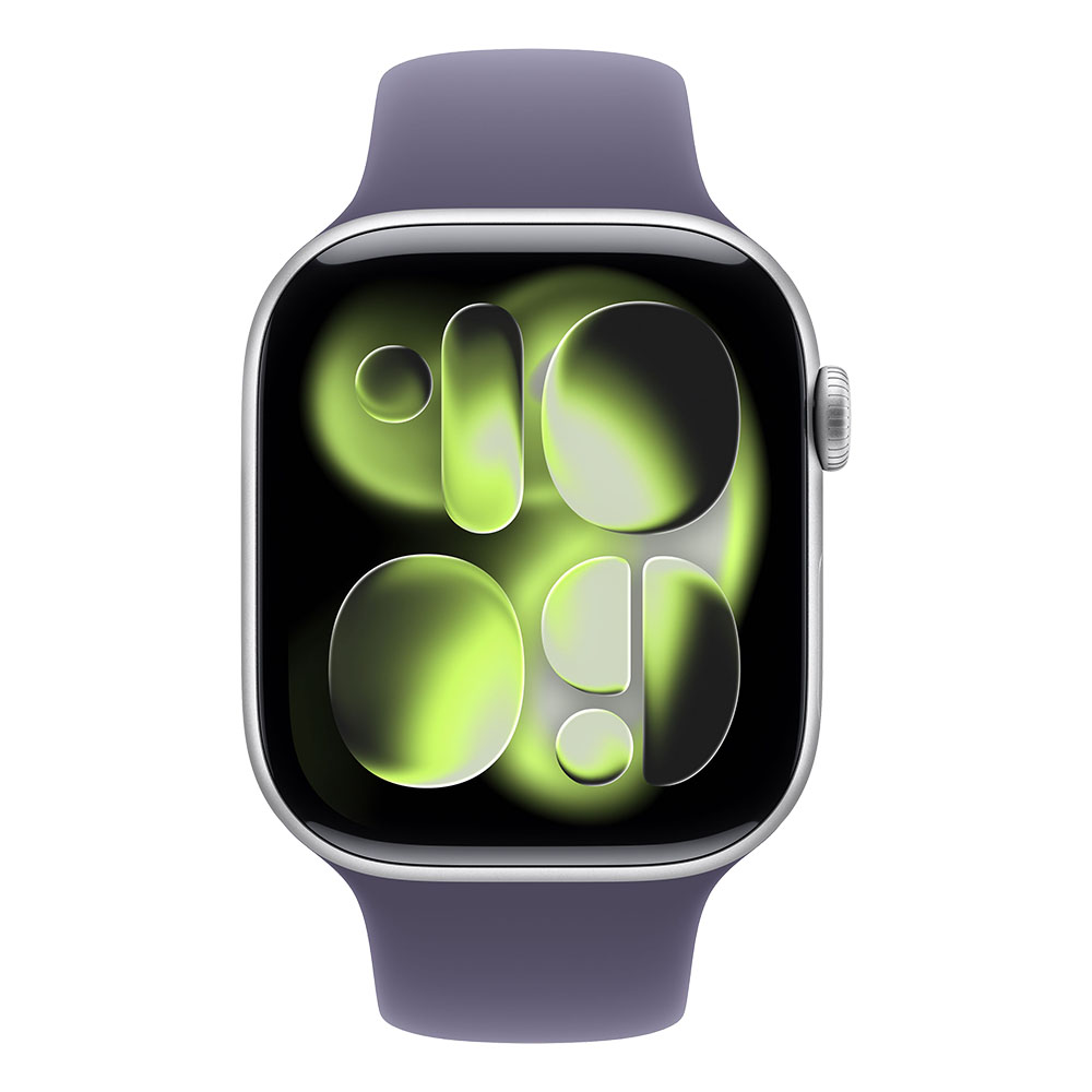 Apple Watch S11 Cellular 46mm Silver Aluminium Case with Purple Fog Sport Band - S/M