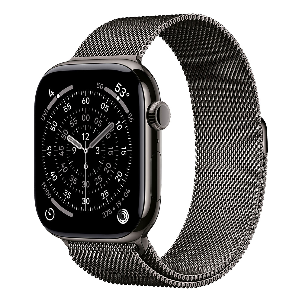 Apple Watch S11 Cellular 46mm Slate Titanium Case with Slate Milanese Loop - S/M