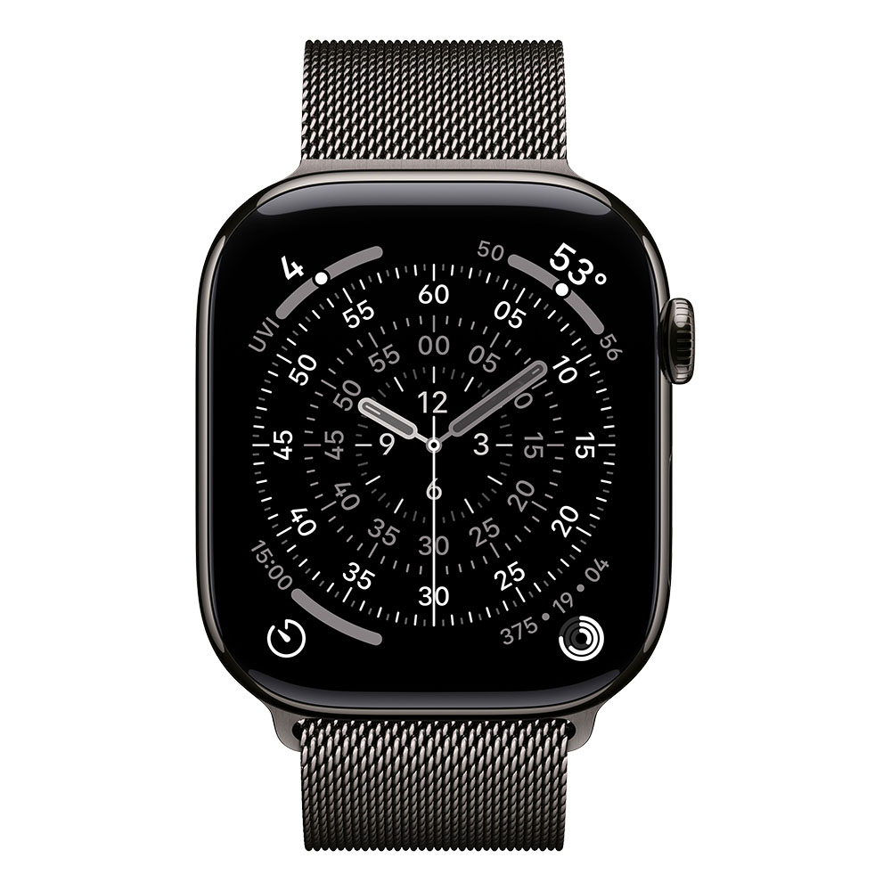 Apple Watch S11 Cellular 46mm Slate Titanium Case with Slate Milanese Loop - S/M