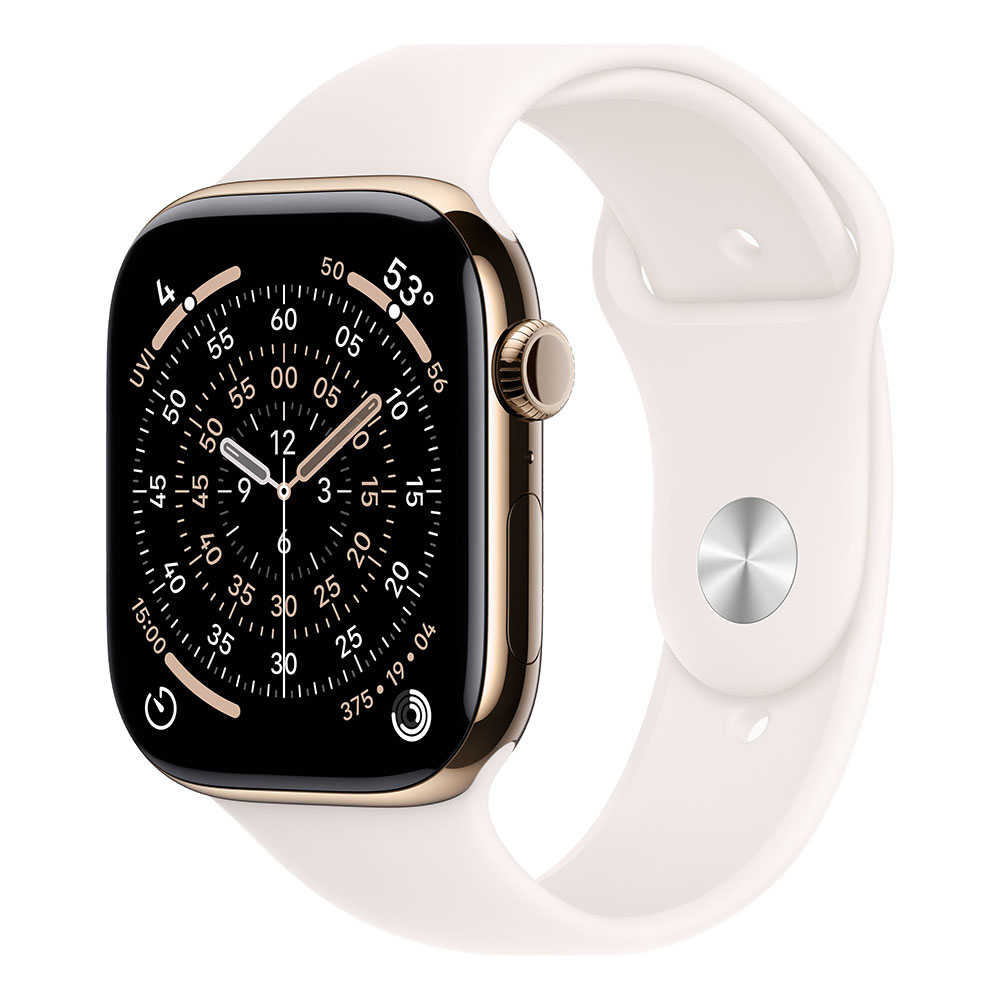 Apple Watch S11 Cellular 46mm Gold Titanium Case with Light Blush Sport Band - S/M