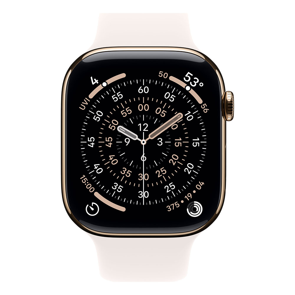 Apple Watch S11 Cellular 46mm Gold Titanium Case with Light Blush Sport Band - M/L