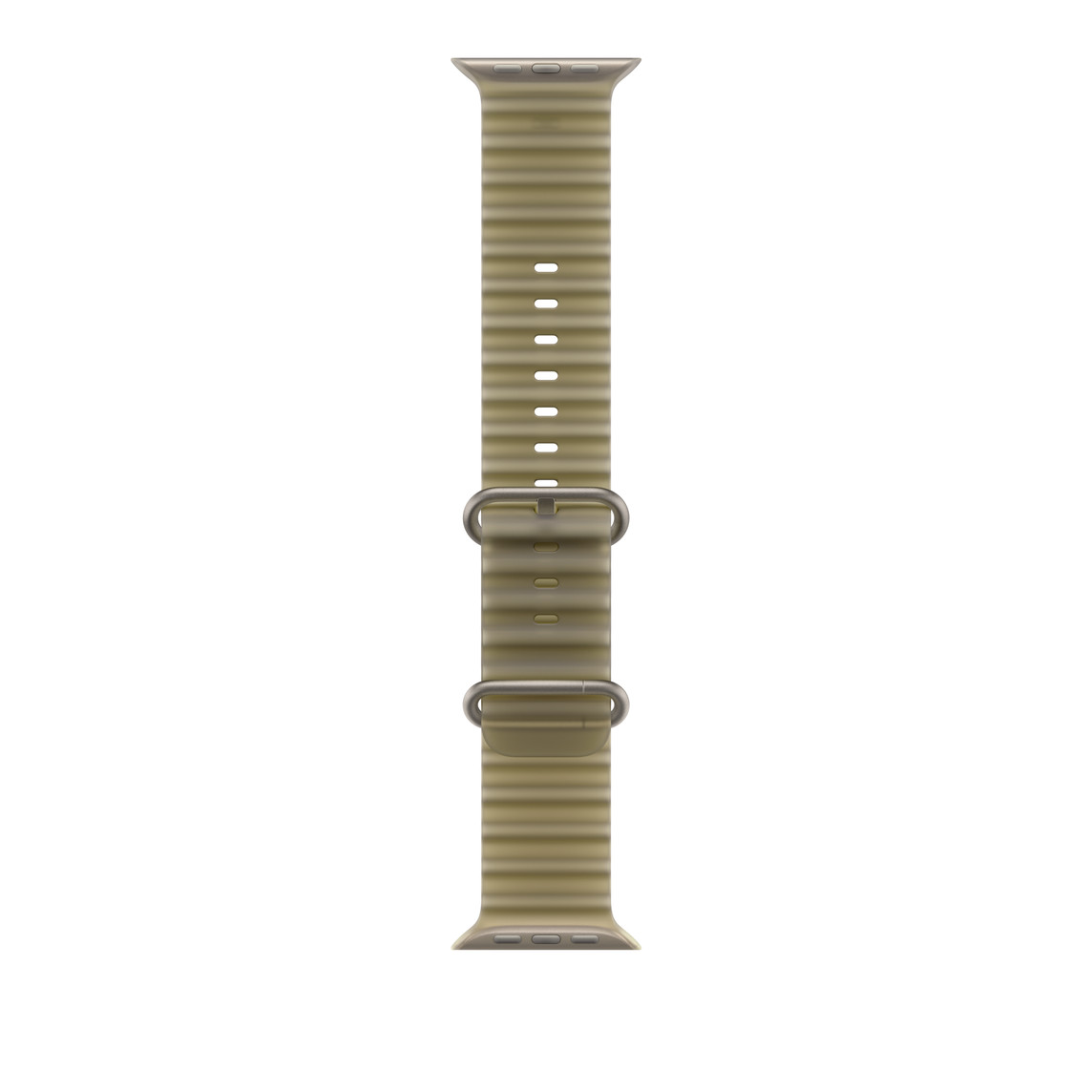 Watch 49 mm Titanium Band: Translucent Kelp Ocean Band – Natural Titanium Finish – foto 1