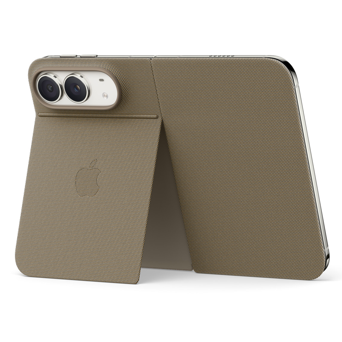 Pouzdro Folio se stojánkem pro iPhone Duo – Šedohnědá – foto 1