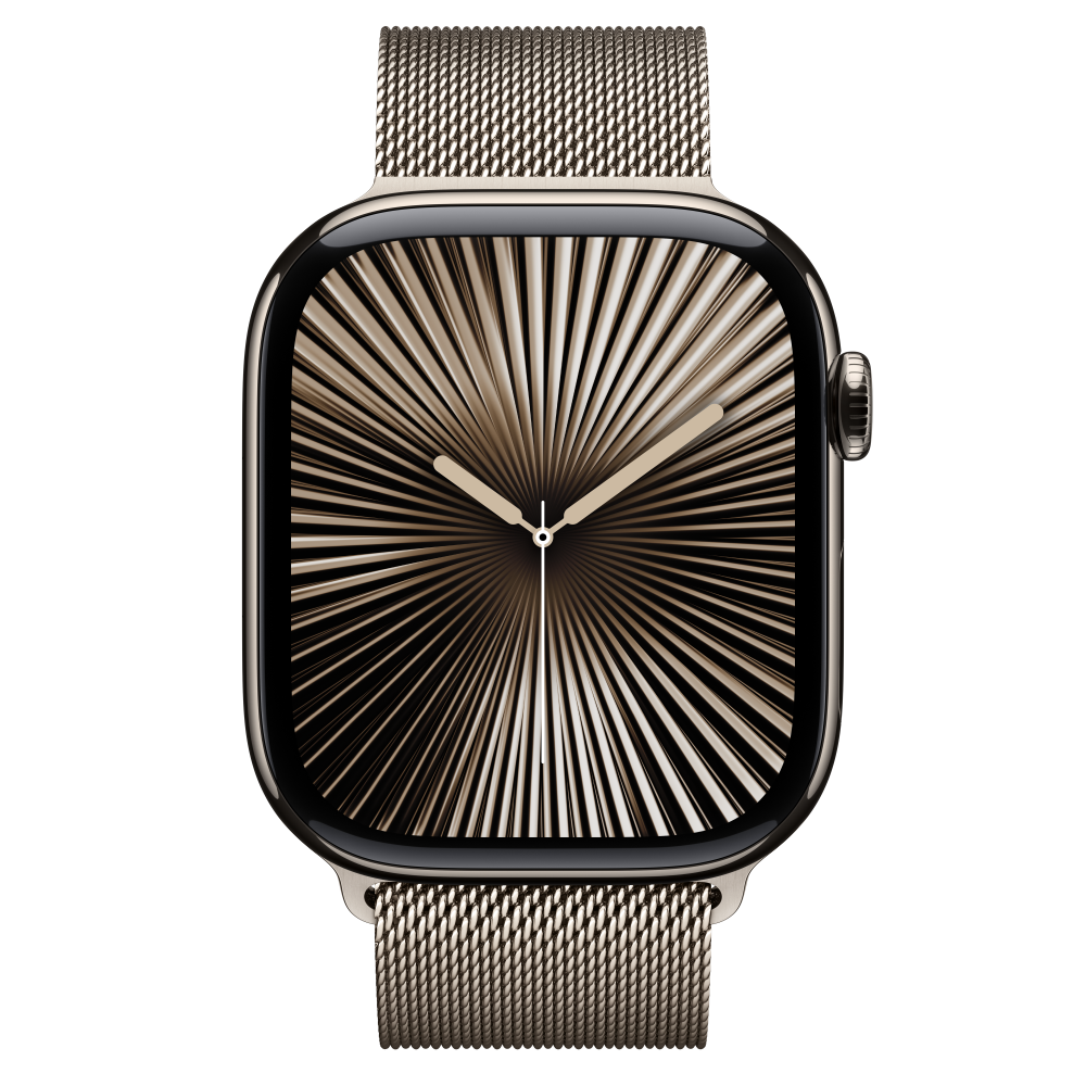 Apple Watch S10 Cellular 46mm Natural Titanium Case with Natural Milanese Loop - M/L