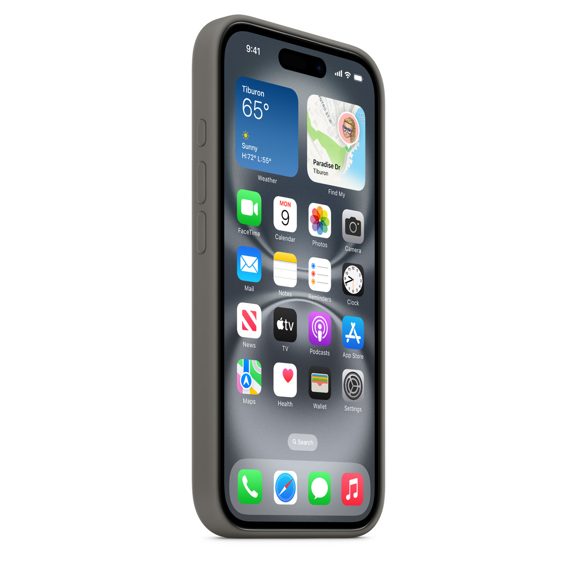 Apple iPhoneÊ16 Silicone Case with MagSafe - Stone Gray