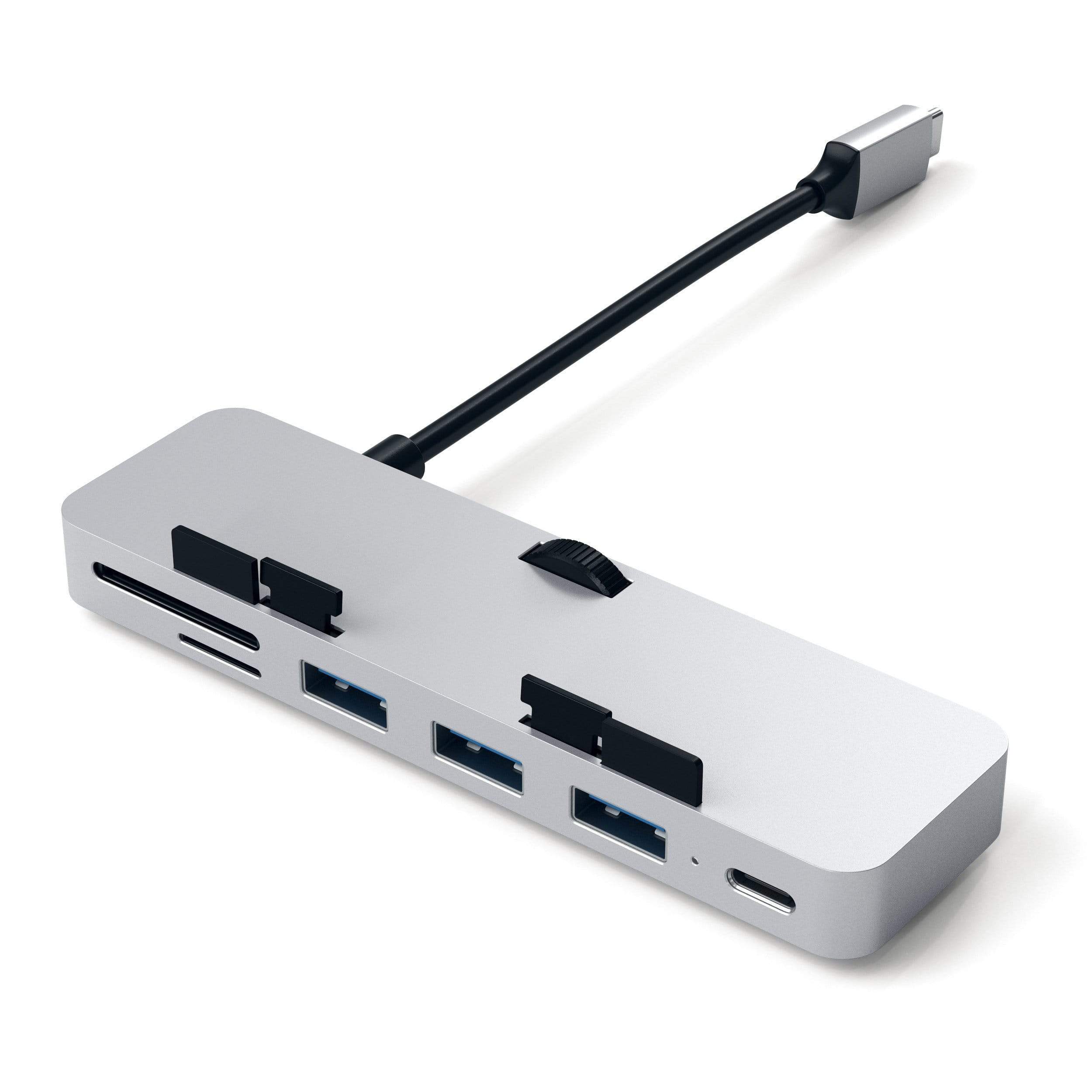 Satechi Aluminum Type-C CLAMP PRO Hub (3x USB 3.0,MicroSD) - Silver