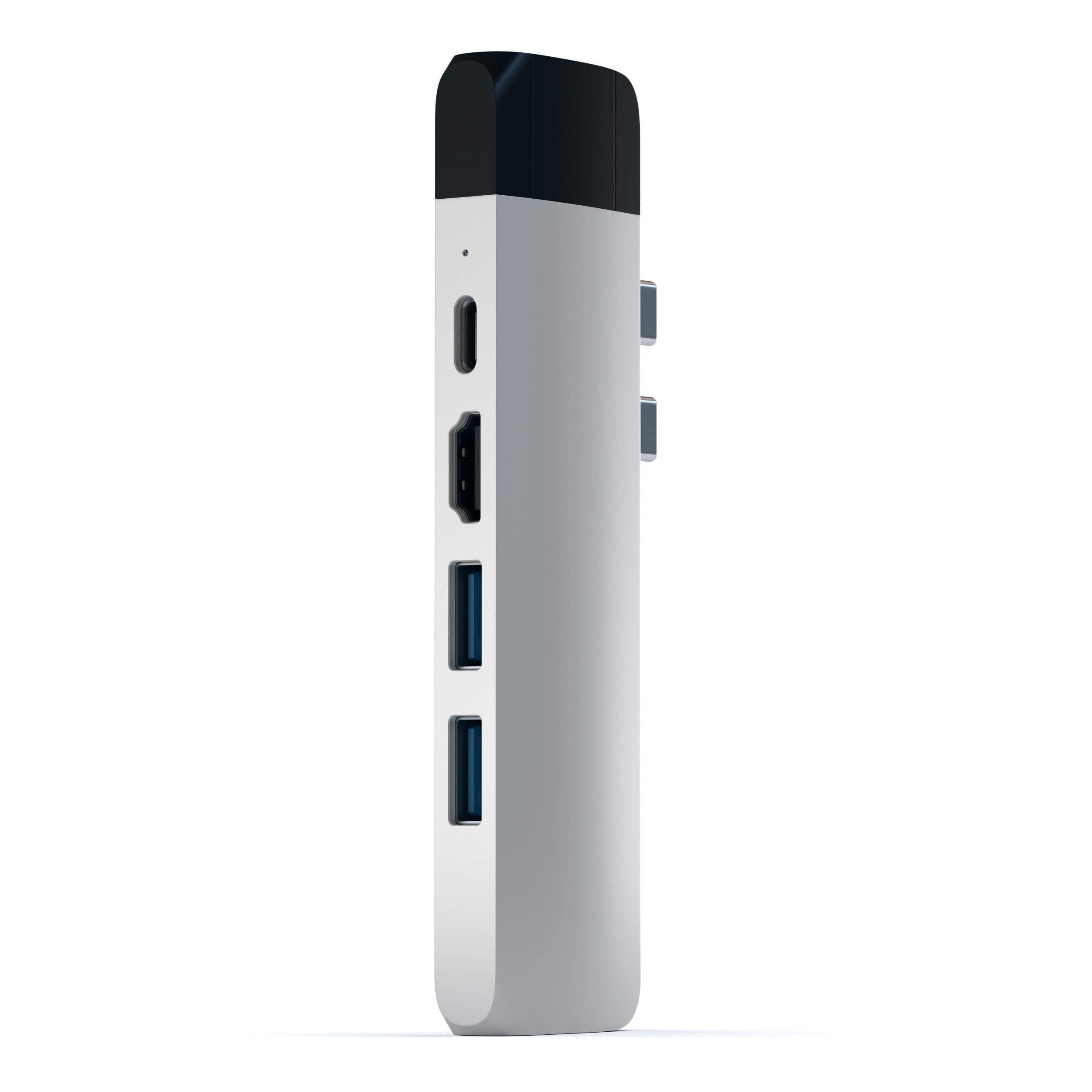 Satechi Aluminium Type-C PRO Hub (HDMI 4K,PassThroughCharging,1x USB3.0,1xSD,Ethernet) - Silver