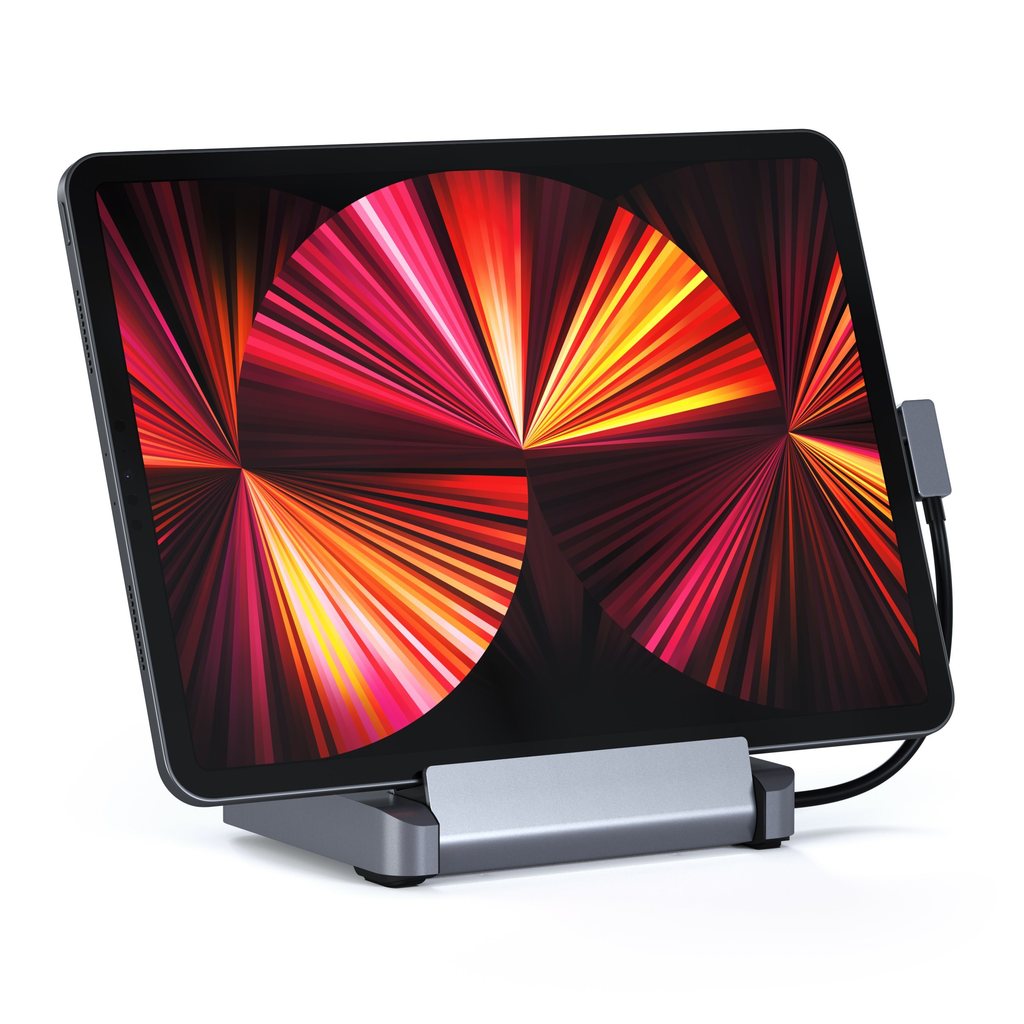 Satechi Aluminium Stand & Hub for iPad Pro (USB-C PD up to 60W,4K HDMI(60Hz),USB-A,SDcard, audio 3.5mm ) - Space Grey