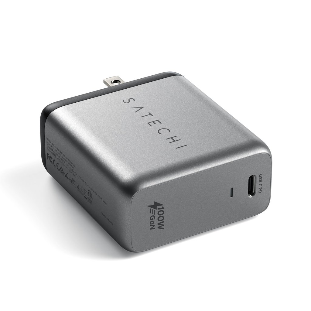Satechi 100W USB-C PD Wall Charger Gallium Nitride (GaN) charging - Space Grey