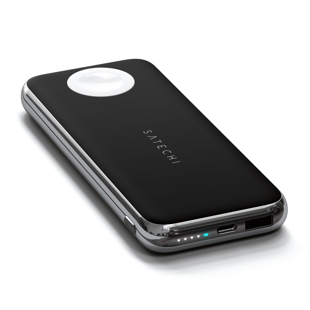 Satechi Quatro Wireless Power Bank Qi Wireless 5W, AW 2.5W, USB-C PD 18W, USB-A 12W - Space Grey