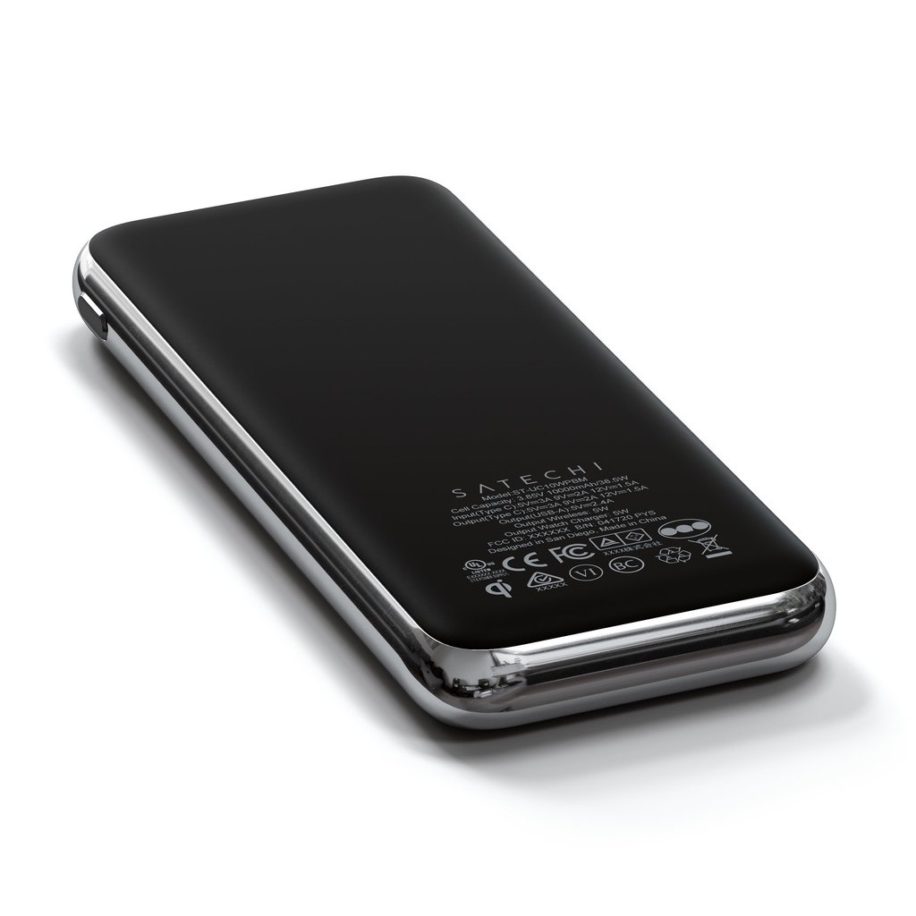 Satechi Quatro Wireless Power Bank Qi Wireless 5W, AW 2.5W, USB-C PD 18W, USB-A 12W - Space Grey