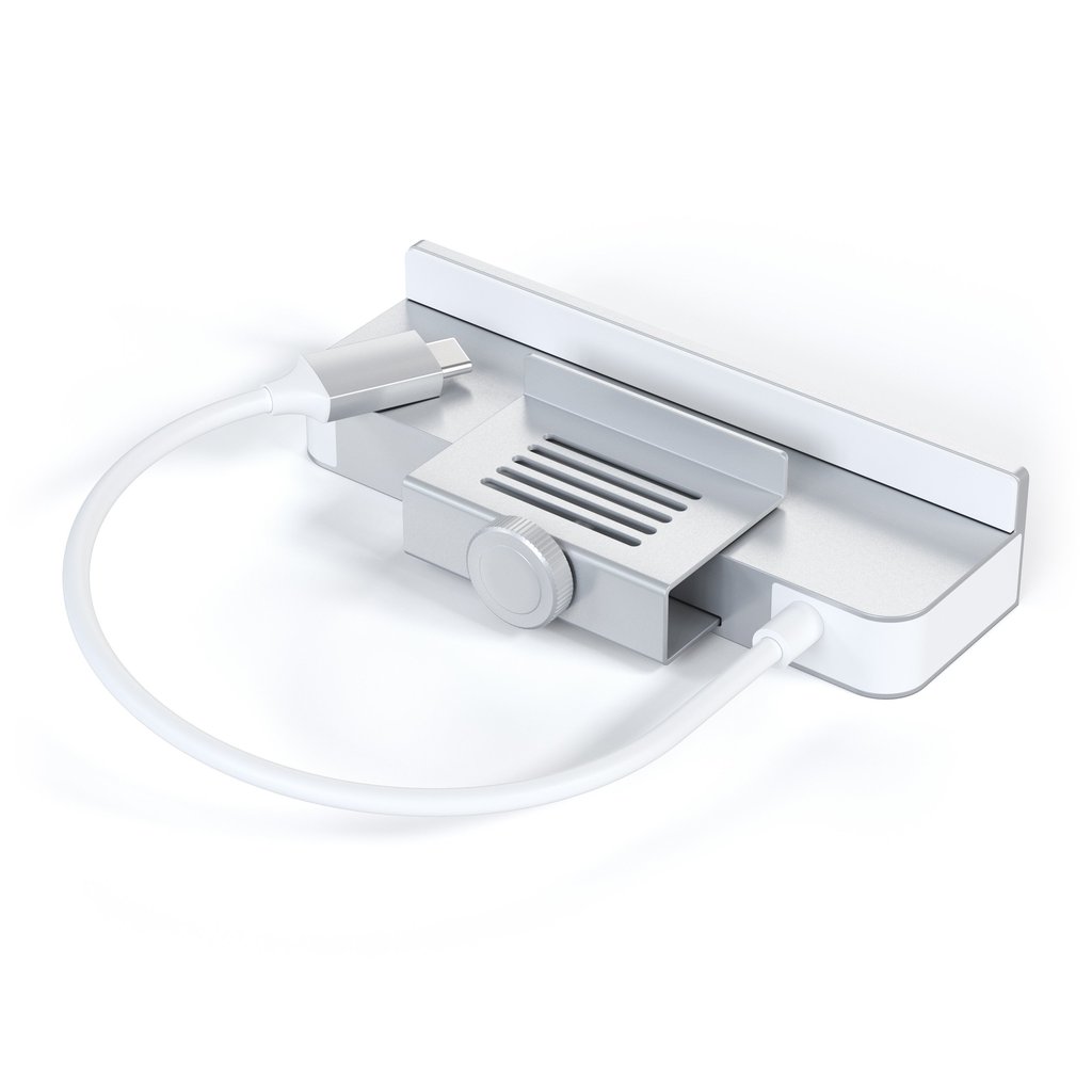 Satechi USB-C Clamp Hub iMac 24inch (2021) / (1x USB-C up to 5 Gbps,3x USB-A 3.0 up to 5 Gbps, inc. Apple S.Drive Micro/SD) - Silver
